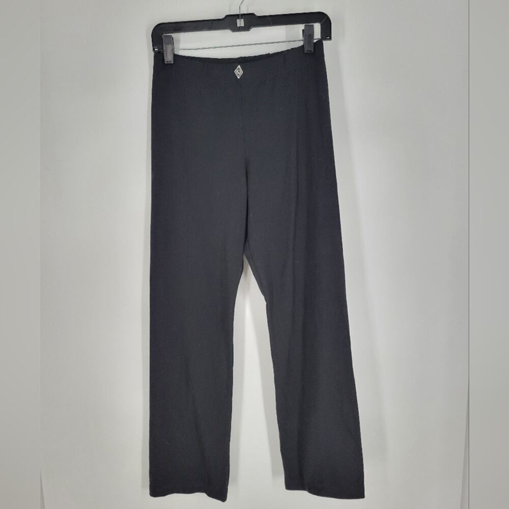 St John Sport Black Elastic Waist Straight Leg Pants S